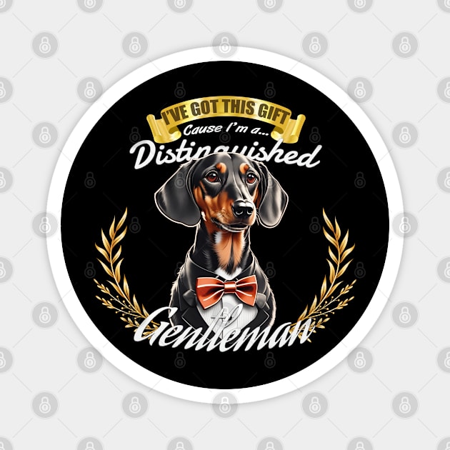 The Distinguished Dachshund Gentleman Magnet by Asarteon